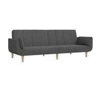 vidaxl sofa cama de 2 plazas con dos almohadas tela gris oscuro