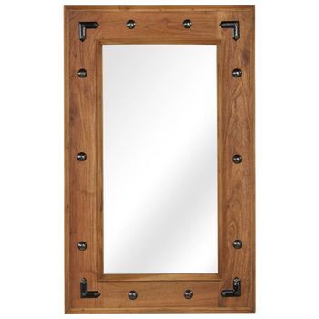 Espejo Decorativo | Espejo De Madera Maciza De Acacia 50x80 Cm Cfw428888