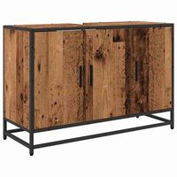 mueble de cuarto de bano madera envejecida 90 x 33 x 60 cm vidaxl
