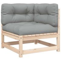 sofa de equina con cojines madera maciza de pino