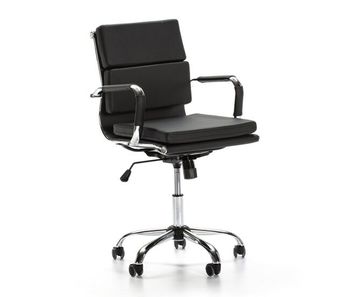 Sillón de oficina fenix reclinable negro, piel sintética, altura ajustable, diseño ergonómico