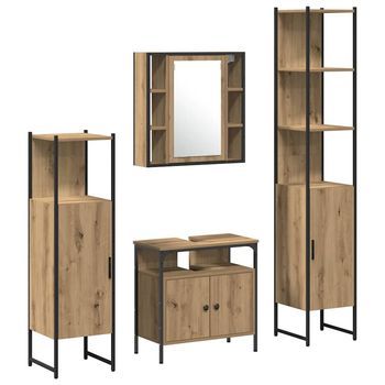 Juego De Muebles De Baño 4 Uds. Roble Artisan Vidaxl