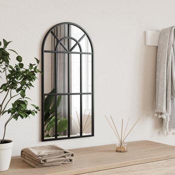 Espejo De Pared，espejo De Baño Arco De Hierro Negro 30x60 Cm Cfw644132