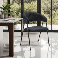 4 sillas de comedor de tejido acolchado 60 x 58 x 85 cm negro