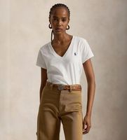polo ralph lauren para mujer 211b14611007 camiseta cuello pico blanco xs casual algodon manga corta