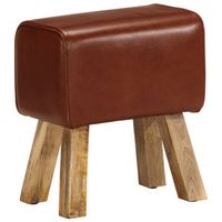 banco potro gimnasio cuero autentico madera mango marron 38 cm
