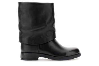 botines de piel con vuelta black 36