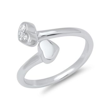 Anillo curvo de plata 925 con engaste de piedra