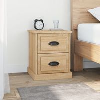 mesita de noche  mesa auxiliar  mesilla madera contrachapada roble sonoma 39x39x475 cm cfw60693