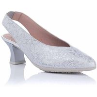 pitillos zapatos de tacon zapato de salon en piel grabada - plata para mujer