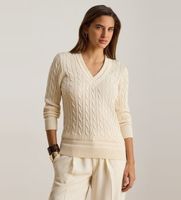 lauren ralph lauren para mujer 200888795011 jersey de criquet en punto de ochos beige xl casual algodon manga larga