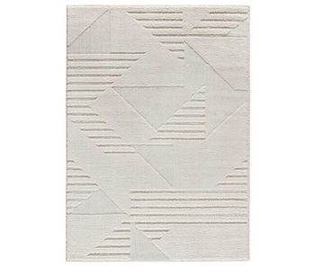 Alfombra geométrica con relieve en crema numa, 80x150 cm - atticgo