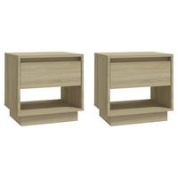 mesitas de noche 2 uds contrachapada roble sonoma 45x34x44 cm vidaxl