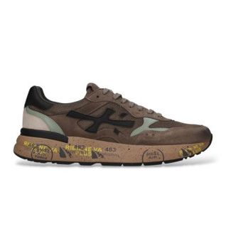 Premiata para hombre. MICK0.1 Zapatillas de Piel Mick0.1 marrón claro (44), Plano, Cordones, Casual