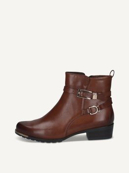 CAPRICE Bootie, brown, made of Leather with Block heel, Size 40.5