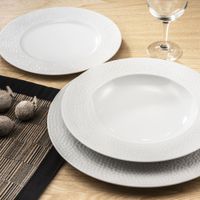 plato de sopa x6 porcelana blanco
