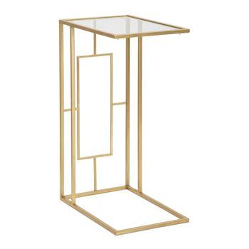Mesa Auxiliar De Metal Dorado Cm 40,5x25,5x60