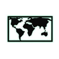 iluminacion led decorativa mapamundi 2 verde 71x40 cm
