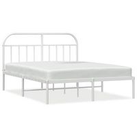 cama matrimonial  cama para adultos  estructura de cama de metal con cabecero blanco 183x213 cm
