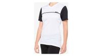 maillot de manga corta para mujer 100  ridecamp blanco   negro