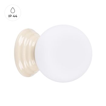 Lámpara de pared beige cerámica/vidrio vidriado alt. 12 cm