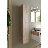 mueble de bano suspendido bura  1 puerta  roble claro  diseno moderno