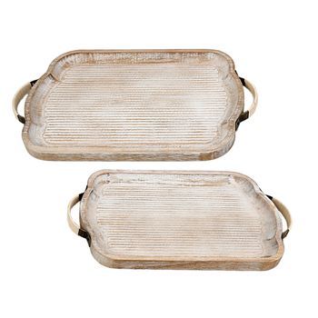 Set 2 Bandejas Rect. Madera