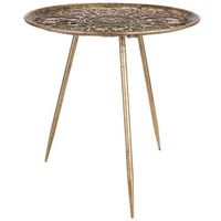 mesa de centro de metal dorada 50x50x51 cm