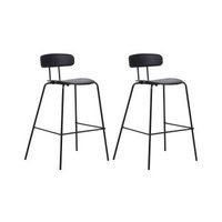 conjunto de 2 sillas de bar taburetes altos de plastico patas de metal negro sibley