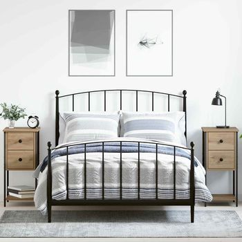Set De 2 Mesitas De Noche - Mueble De Dormitorio - Madera - Roble Artisan (32x42x70cm)