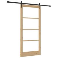 puerta corredera natural y negro 93 x 202 cm vidaxl