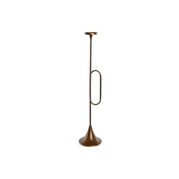 Portavela Metal 21x21x98 Trompeta Dorado