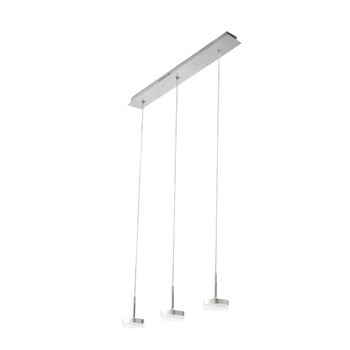 Lámpara Colgante Fabas Luce Dunk De 3 Luces - Led Regulable De 24 W - Aluminio Cepillado Diseño Lineal