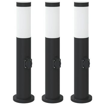 Balizas De Luz Con Toma De Corriente, 3 Unidades, 50 Cm, Acero Inoxidable, Ip44 Vidaxl