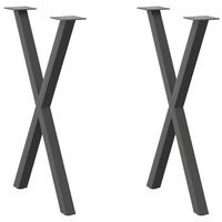 patas para mesa de comedor en forma de x 2 unidades antracita 57 x 72-73 cm acero vidaxl