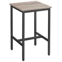 mesa de bar industrial cuadrada de acero cocina ergonomica - greige