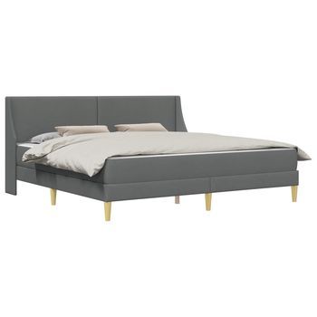 Estructura De Cama Con Colchón Gris Oscuro 180 X 200 Cm Vidaxl