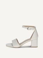 caprice heeled sandal white made of leather with trapeze heel size 36