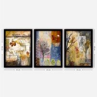 cuadro decorativo enmarcado 3sc147 multicolor 35x45 cm 3 piezas