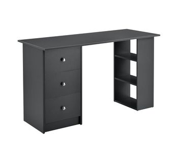 Escritorio de ordenador lemberg 120x49x72 cm - 3 compartimientos y 3 cajones gris oscuro [en.casa]