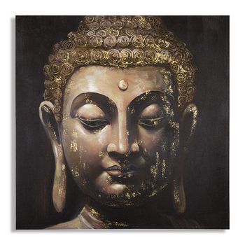 Cuadro De Buda Sobre Lienzo Multicolor 100x3x100 Cm