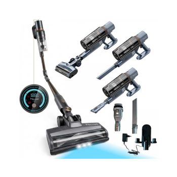 NARVI Aspirador Sin Cable, Motor 500W,  Potencia de succión  40 Kpa 150AW , Luz LED para detección de polvo, Tubo Flexible  para un mejor manejo, Función Smart, Batería Extraíble, Filtro HEPA . Diseño