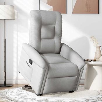 Sillón De Salón | Silla | Silló Reclinable Elevable De Tela Gris Nube