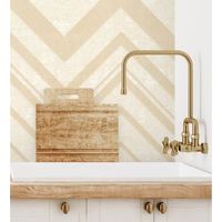 papel pintado vinilico geometrico zigzag beige con textura en relieve - enzo spike 681657 de gaulan - rollo de 10 m x 106 m