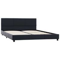 cama matrimonial  cama doble  estructura de cama sin colchon cuero sintetico negro 140x200cm cfw12003