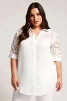 yours london camisa blanca encaje mujer curvy y tallas grandes yours london