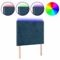 cabecero con luces led terciopelo azul oscuro 100x5x118128 cm vidaxl