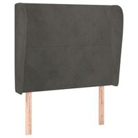cabecero accesorio para dormir mueble dormitorio con borde lateral 93 x 23 x 118128 cm tela terciopelo gris oscuro tdl0204850
