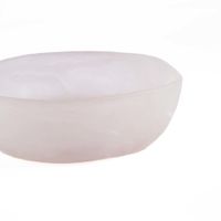 bol de resina en rosa y blanco 25x25x10 cm