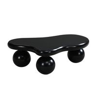 mesa de centro led con forma de nube 95 cm negra con patas negras